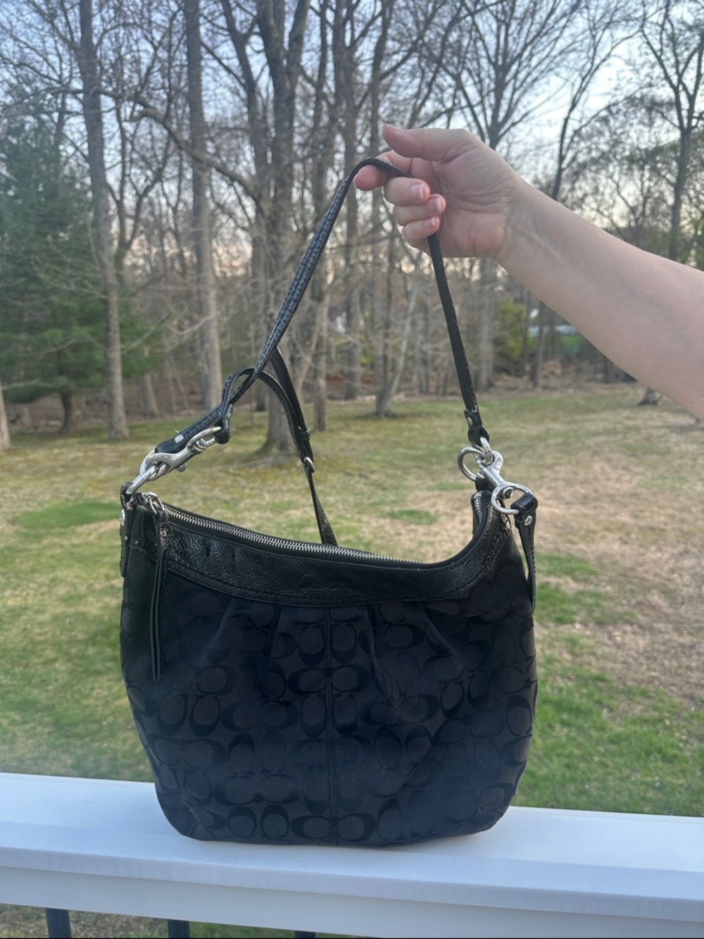 COACH Soho Signature Large Back Shoulder Hobo 13744 - Picture 12 of 16
